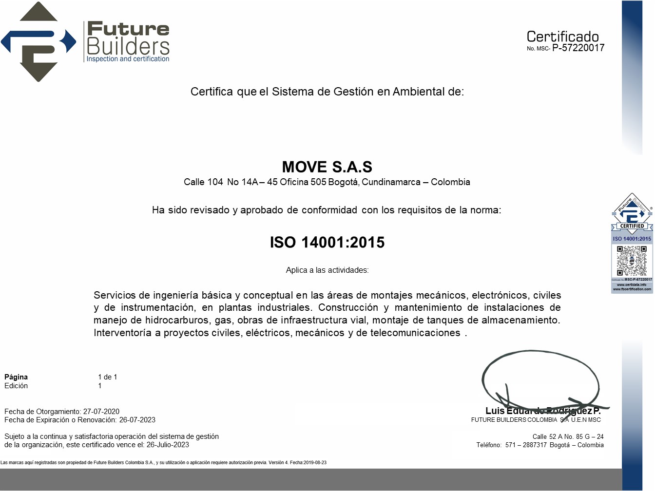 Certificado ISO 14001